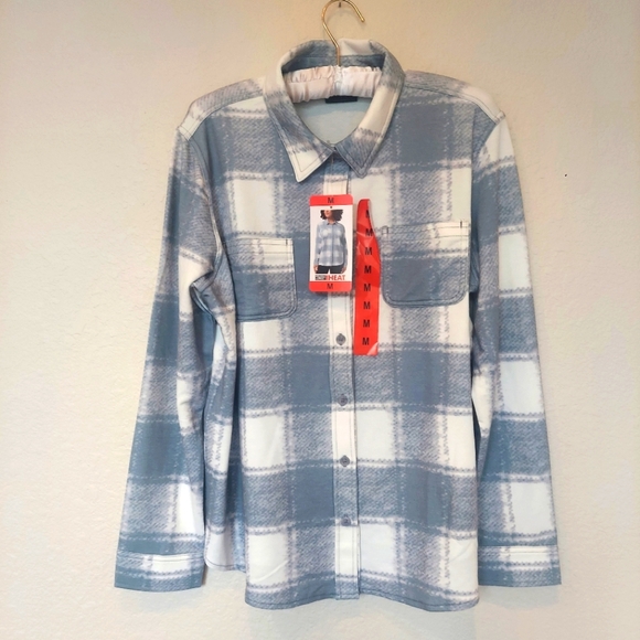 32 Degrees Tops - 32 Degrees NWT Gray Plaid Button Down